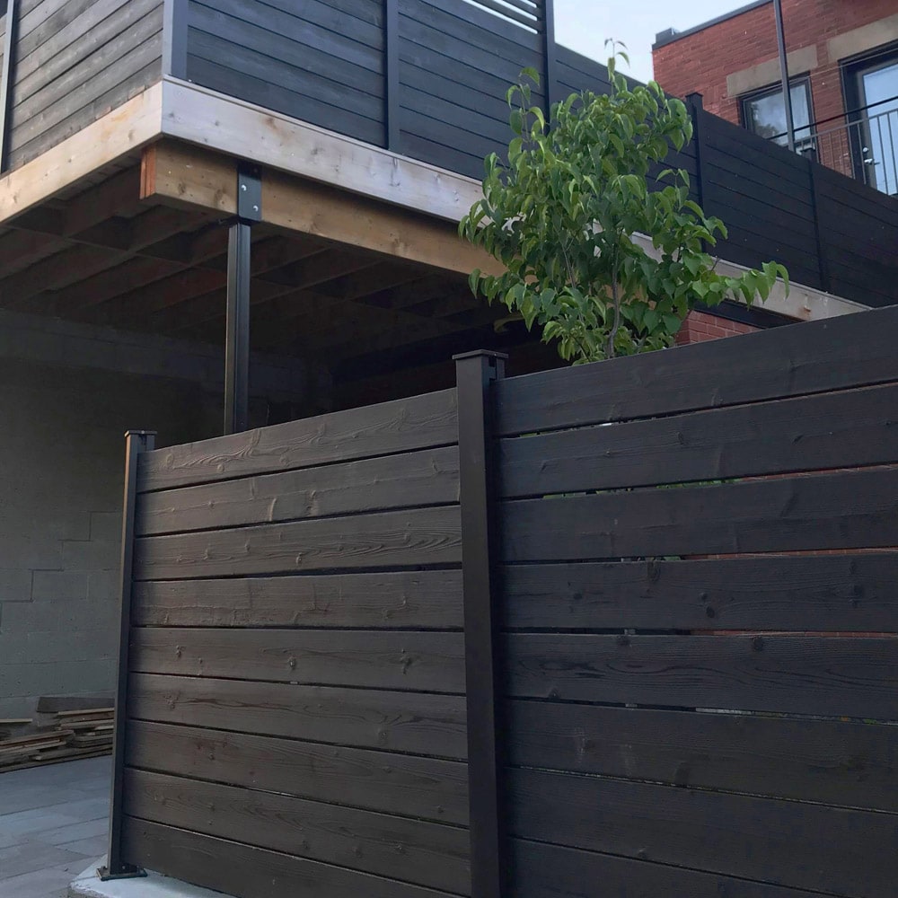 44" Aluminum Fence Line Post & Hardware Kit Black ( Kit C4)