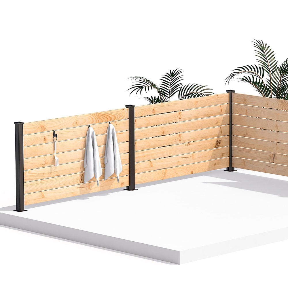 44" Aluminum Fence Line Post & Hardware Kit Black ( Kit C4)