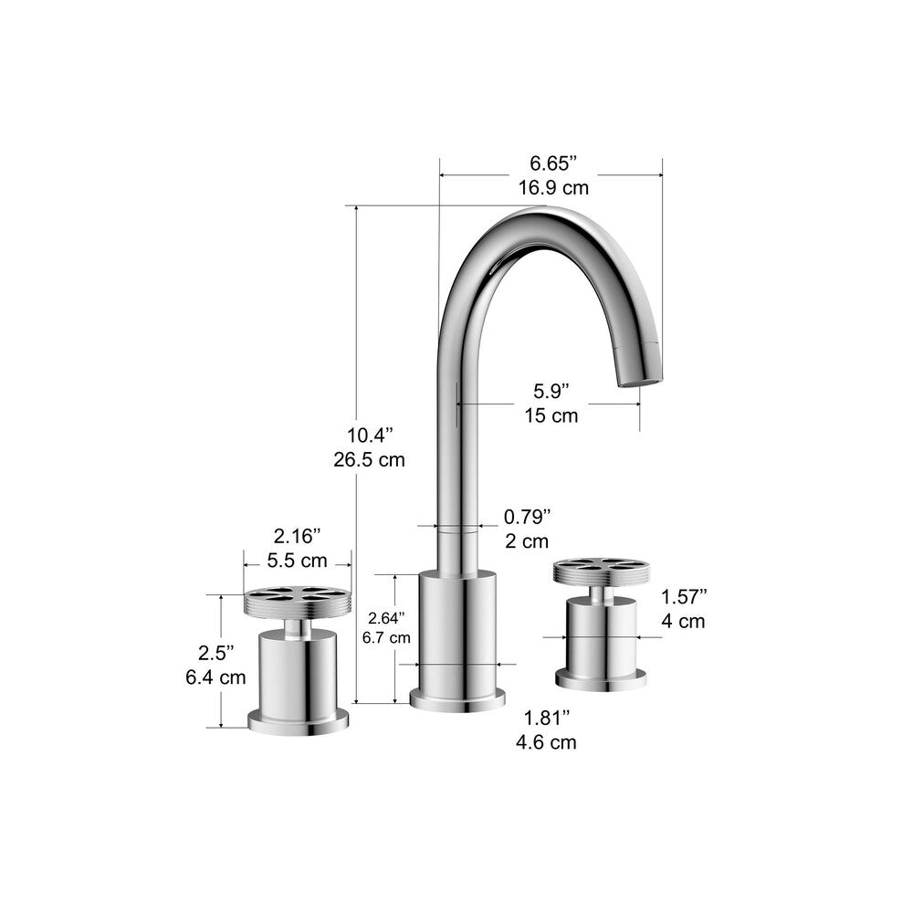 Nova 8-inch Widespread 2-Handle High Arc Spout Bathroom Faucet in Chrome