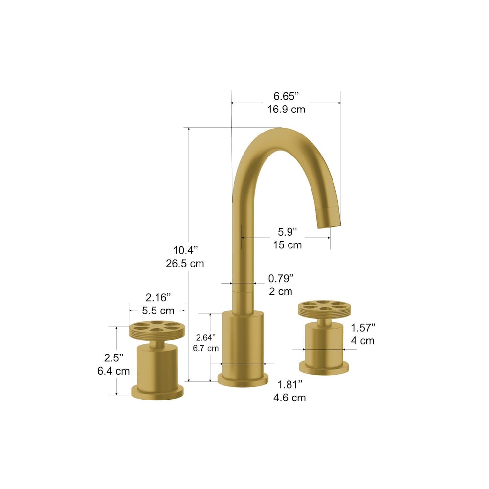 Nova 8-inch Widespread 2-Handle High Arc Spout Bathroom Faucet in Brushed Titanium Gold
