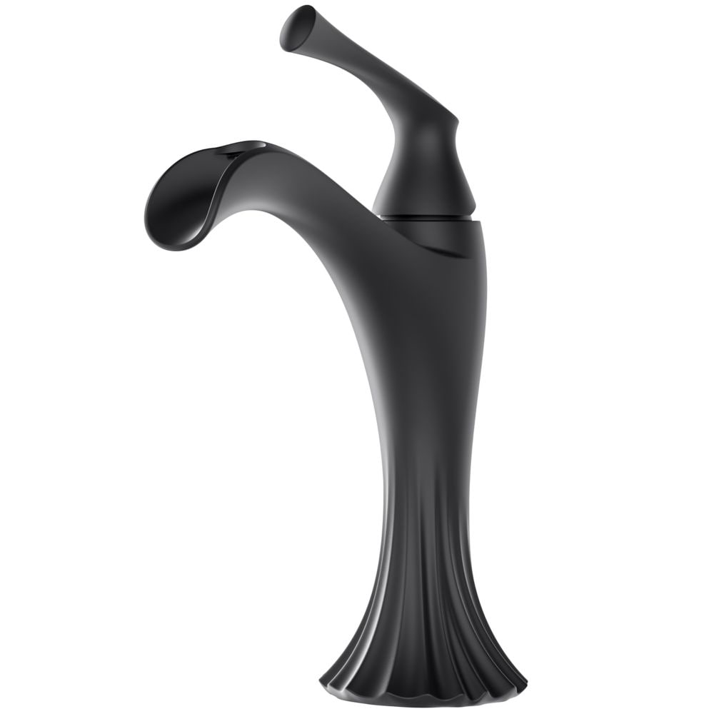 Robinet de lavabo de salle de bain monotrou à 1 poignée Rhen noir mat