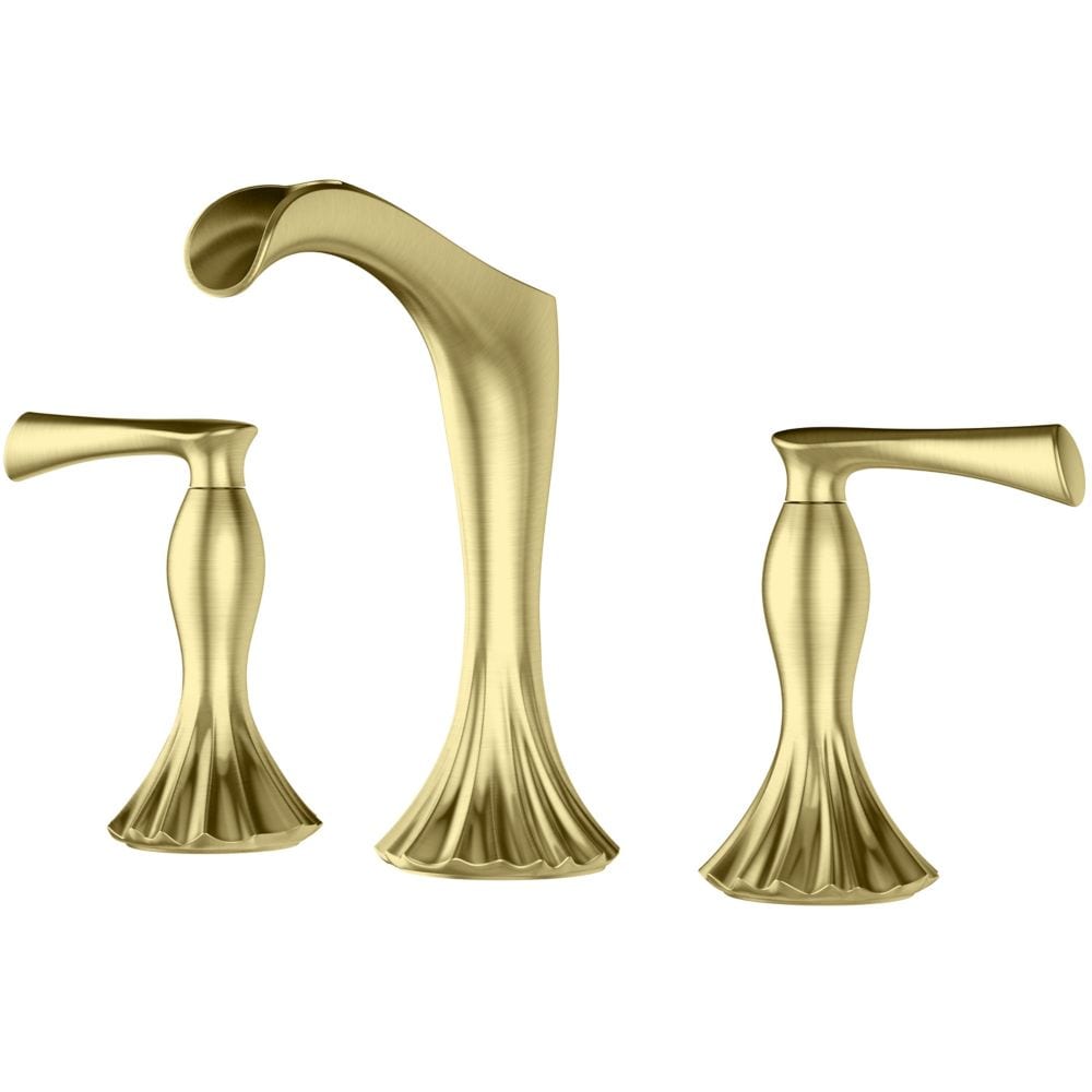 Rhen 2-Handle 8-inch Widespread Brushed Gold Bathroom Sink Faucet/Tap