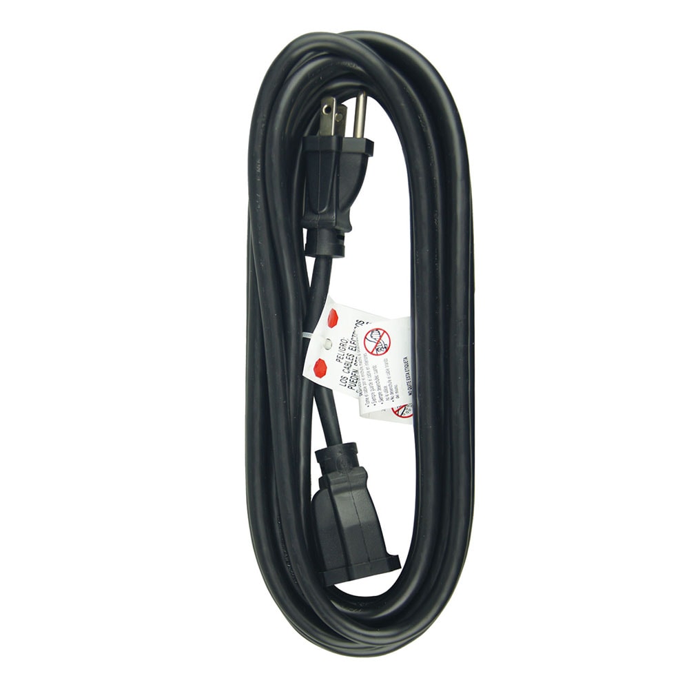 15 ft. 16 Gauge 13 Amps Indoor & Outdoor Light Duty Extension Cord, Black