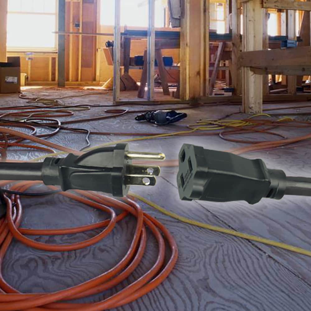 15 ft. 16 Gauge 13 Amps Indoor & Outdoor Light Duty Extension Cord, Black