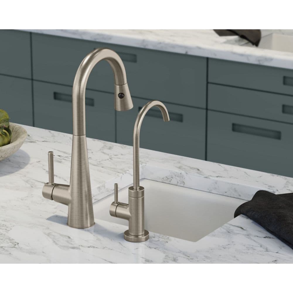 Sleek Single-Handle High Arc Pulldown Bar Faucet In Spot Resist Stainless