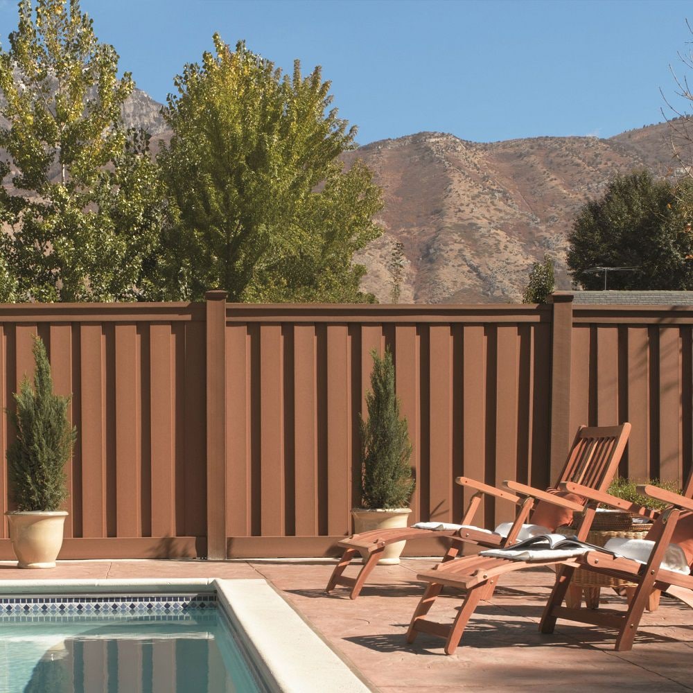 Seclusions 6' x 8' Composite Privacy Fence Panel kit (5-Pack) Saddle Brown