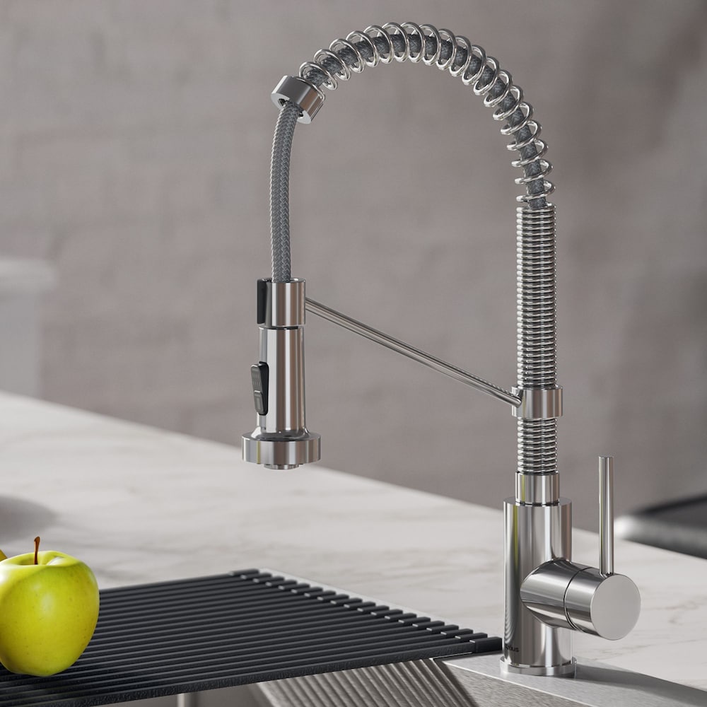 Single Handle 18-Inch Faucet with Pull-Down Sprayhead in Chrome Finish