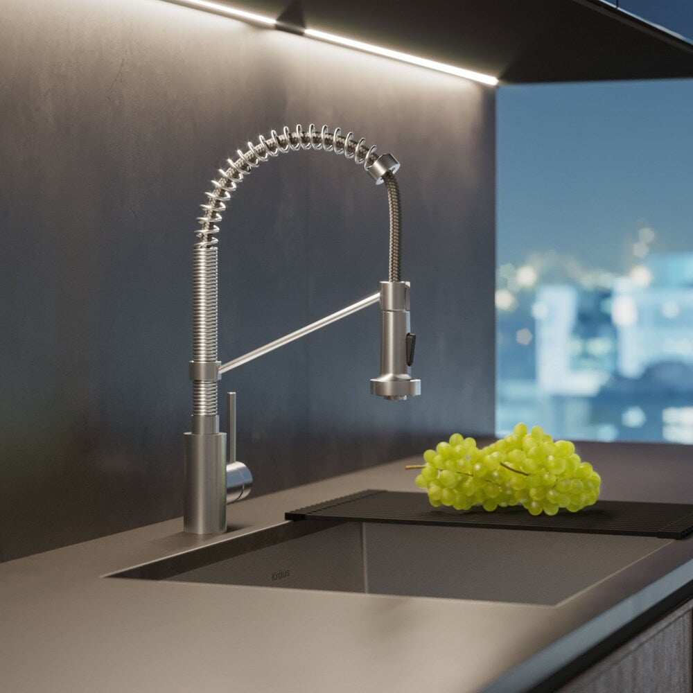 Single Handle 18-Inch Faucet with Pull-Down Sprayhead in Chrome Finish