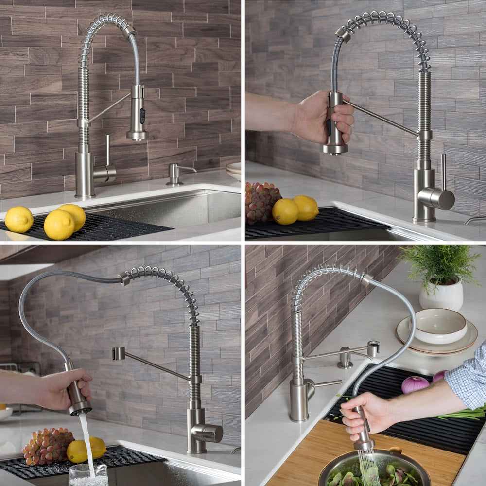 Single Handle 18-Inch Faucet with Pull-Down Sprayhead in Chrome Finish