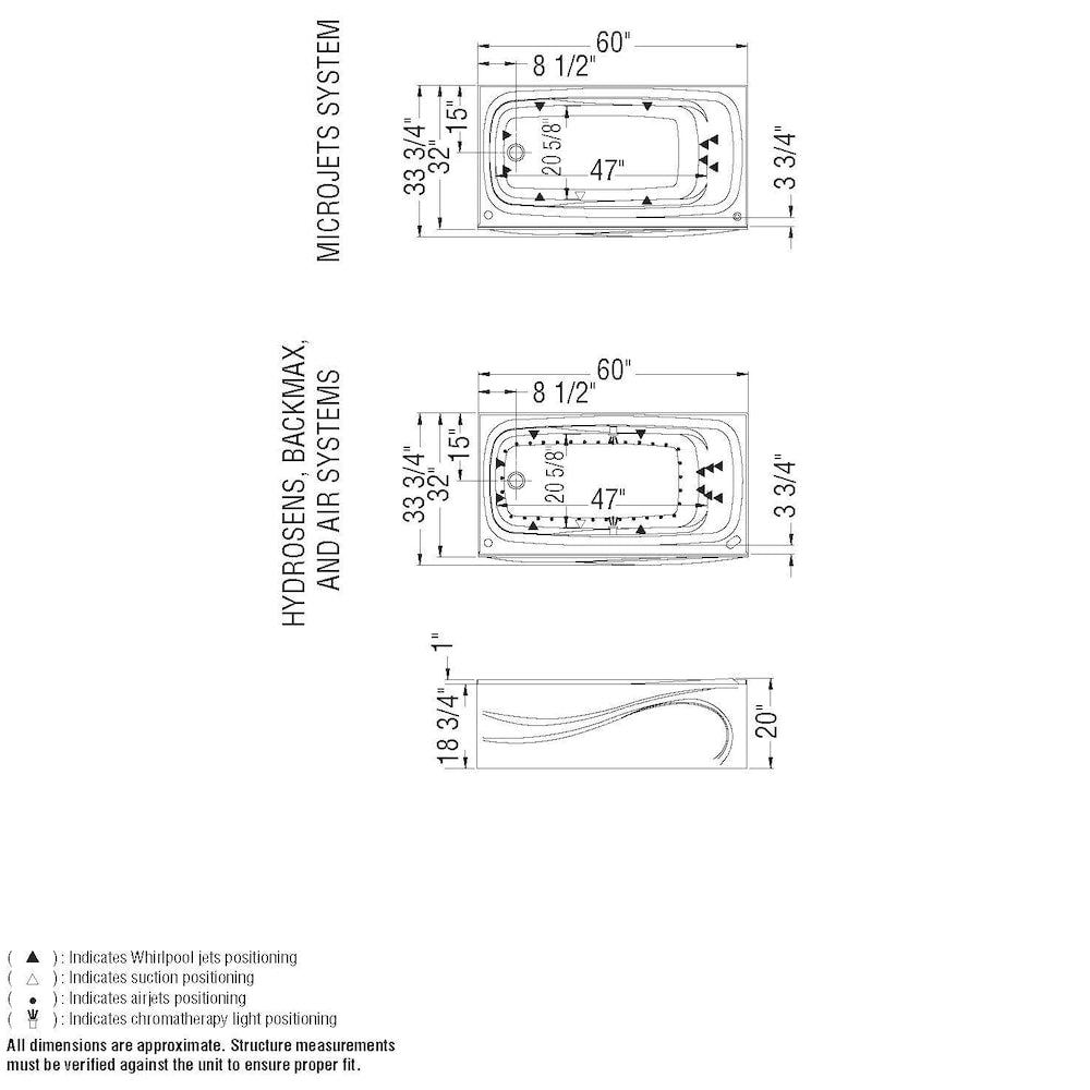Santorini 60L x 32W x 18.75H Acrylic Rectangular Alcove Bathtub, Right Drain, in White with Built-In Armrests, 11.5-inch Soaking Depth