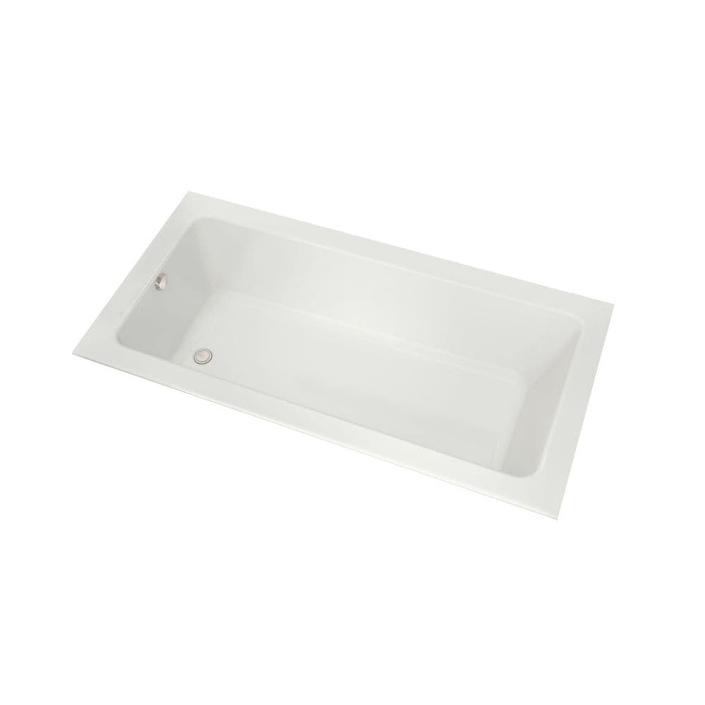 Baignoire rectangulaire en acrylique Skybox 66L x 36W x 23H, drain d'extrémité, en blanc avec hauteur de pont Lite 3/8 po, profondeur de trempage 16 po