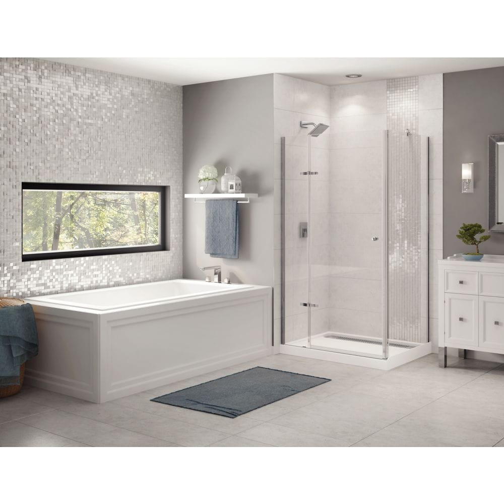 Skybox 72L x 36W x 23H Acrylic Rectangular Drop-in Bathtub, End Drain, in White with 3/8 in. Lite Deck Height, 15-inch Soaking Depth