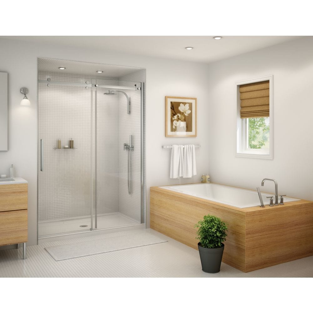 Skybox 72L x 36W x 23H Acrylic Rectangular Drop-in Bathtub, End Drain, in White with 3/8 in. Lite Deck Height, 15-inch Soaking Depth