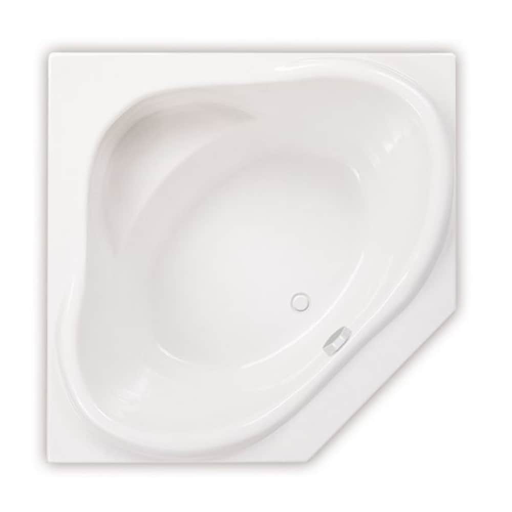 Nancy 54L x 54W x 23.25H Acrylic Corner Drop-In Bathtub in White with 16-inch Soaking Depth