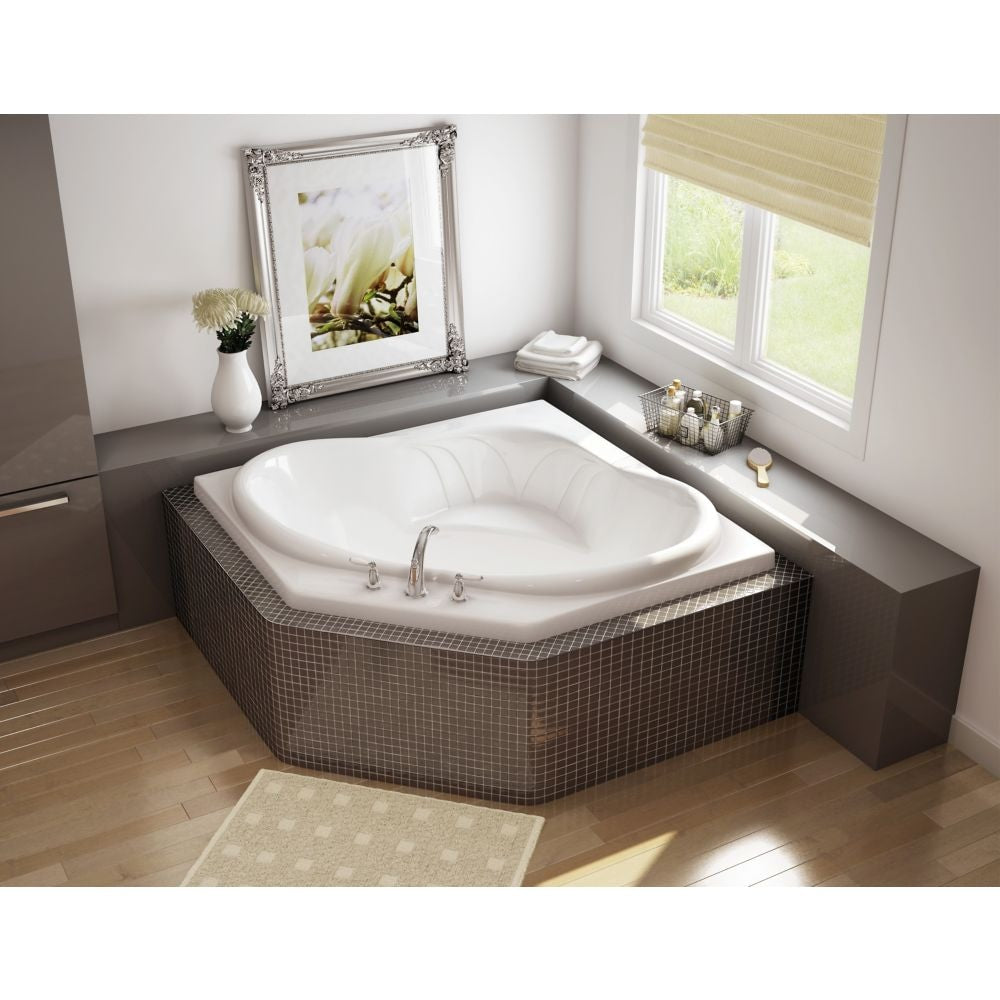 Nancy 54L x 54W x 23.25H Acrylic Corner Drop-In Bathtub in White with 16-inch Soaking Depth