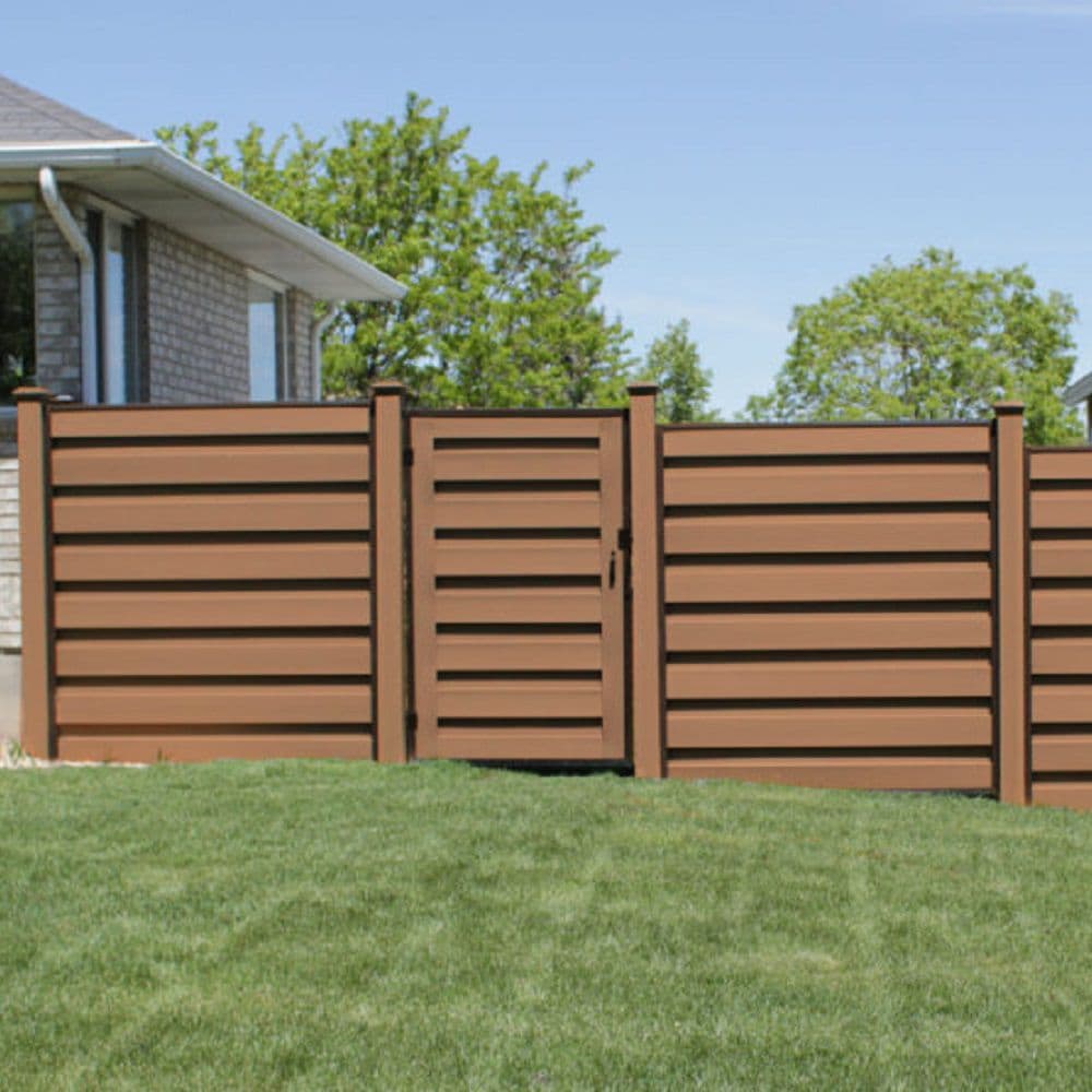 6 ft . X 8 ft. Trex Horizons Saddle Brown Fence Panel Kit 5-Pack