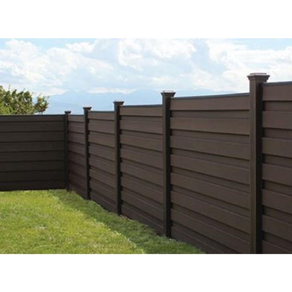 6 ft . X 8 ft. Trex Horizons Woodland Brown Fence Panel Kit 5-Pack