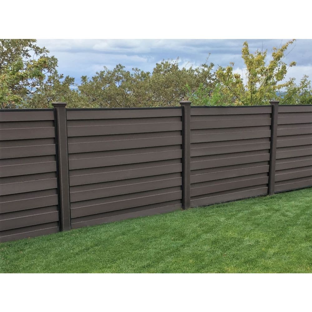 6 ft . X 8 ft. Trex Horizons Woodland Brown Fence Panel Kit 5-Pack
