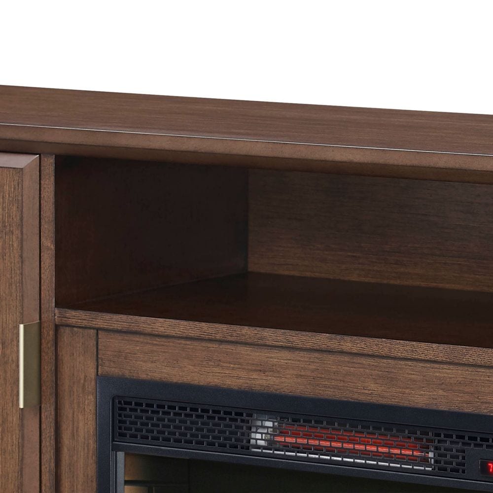 Foyer électrique multimédia infrarouge Wedgeport de 64 pouces au fini cerisier