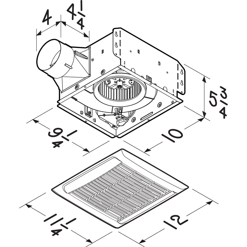 InVent Series 110 CFM 3.0 Sones Bathroom Fan (for bathrooms up to 105 sq. ft.)