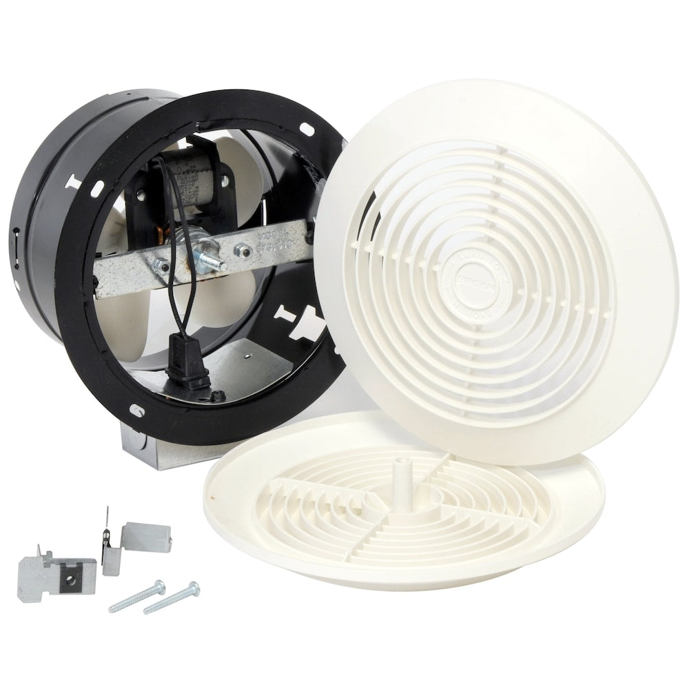 Ventilateur d'extraction de 6 pouces 90 CFM pour ventilation d'une pièce à l'autre, couvercle rond en plastique de 8 pouces (jusqu'à 85 pi2)