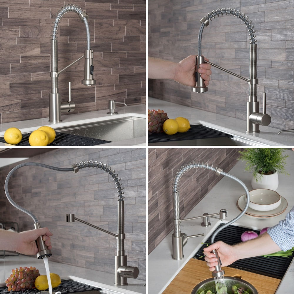 Single Handle Faucet with Dual Function Pull-Down Sprayer in Matte Black