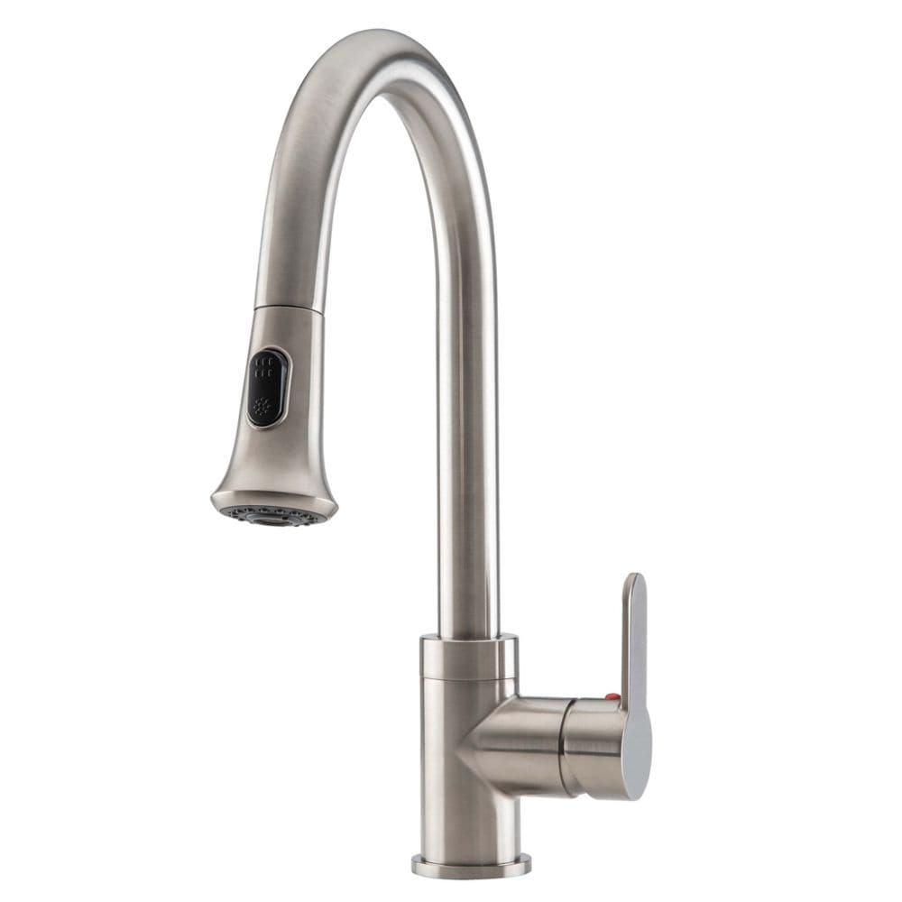 Rivella Single-Handle Pull-Down Kitchen Faucet with Dual Spray in Brushed Nickel