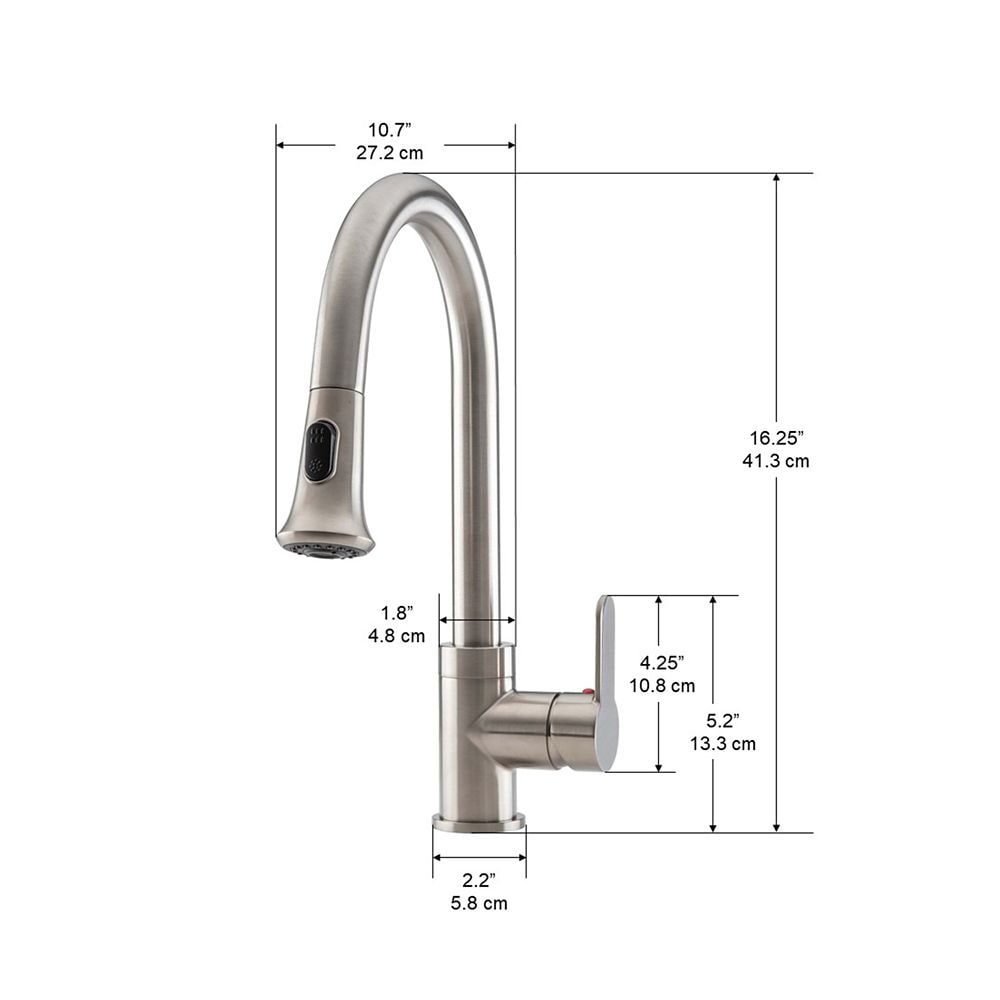 Rivella Single-Handle Pull-Down Kitchen Faucet with Dual Spray in Brushed Nickel