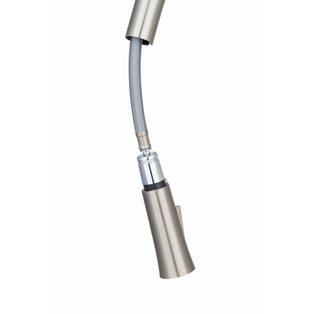 Aria Single-Handle Pull-Down Kitchen Faucet with Dual Spray in Brushed Nickel