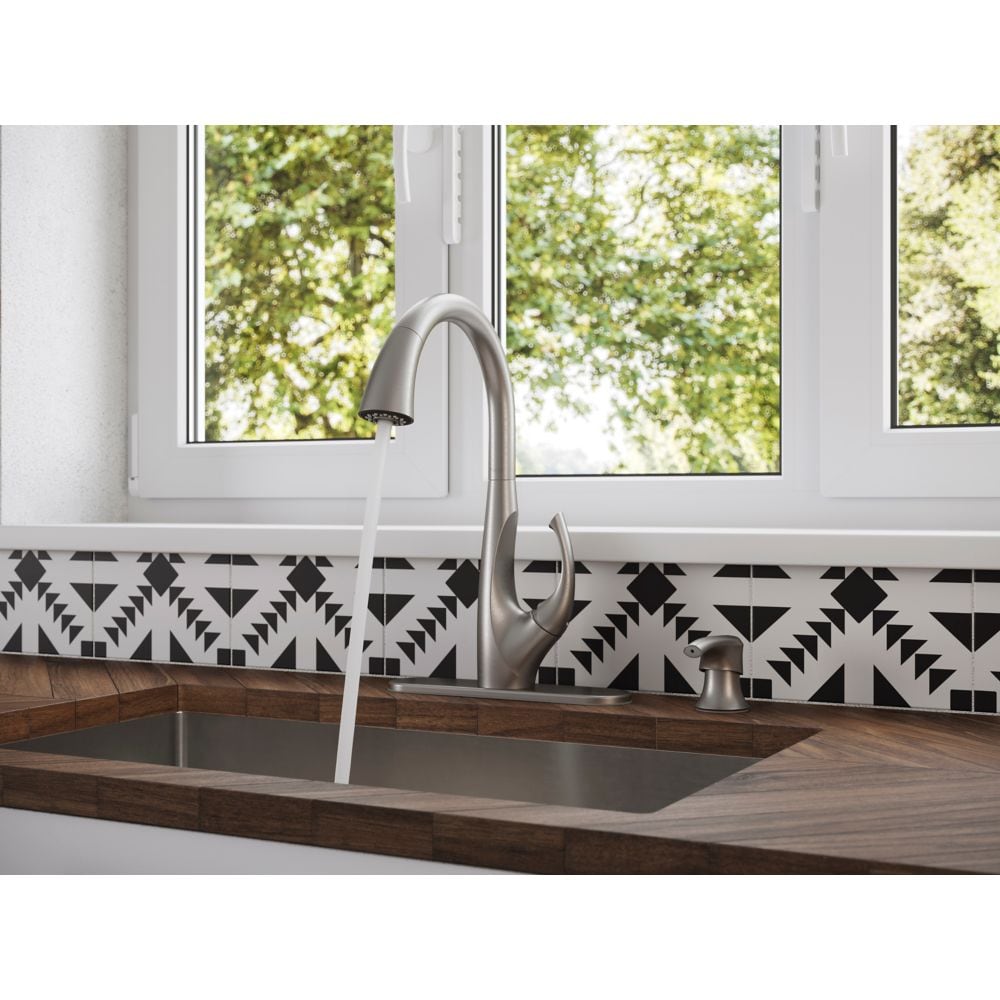 Jovi 1-Handle Stainless Steel Pull Out/Pull Down Kitchen Faucet/Kitchen Sink Faucet/Tap with Soap Dispenser