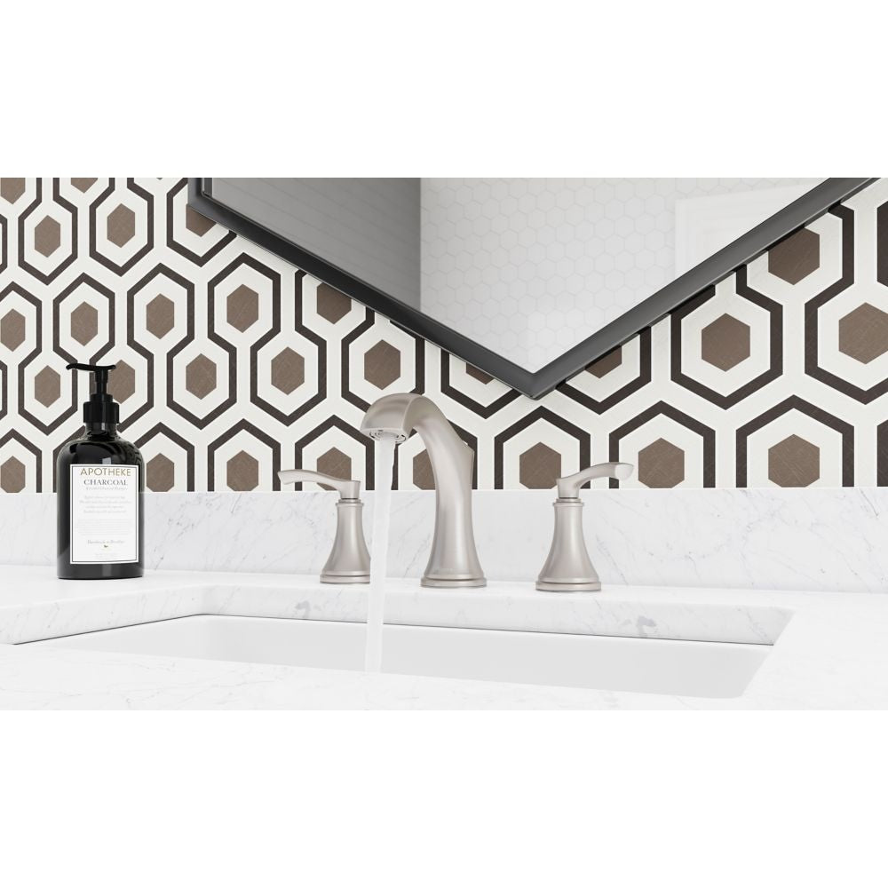 Auden 2-Handle 8-inch Widespread Brushed Nickel Bathroom Sink Faucet/Tap