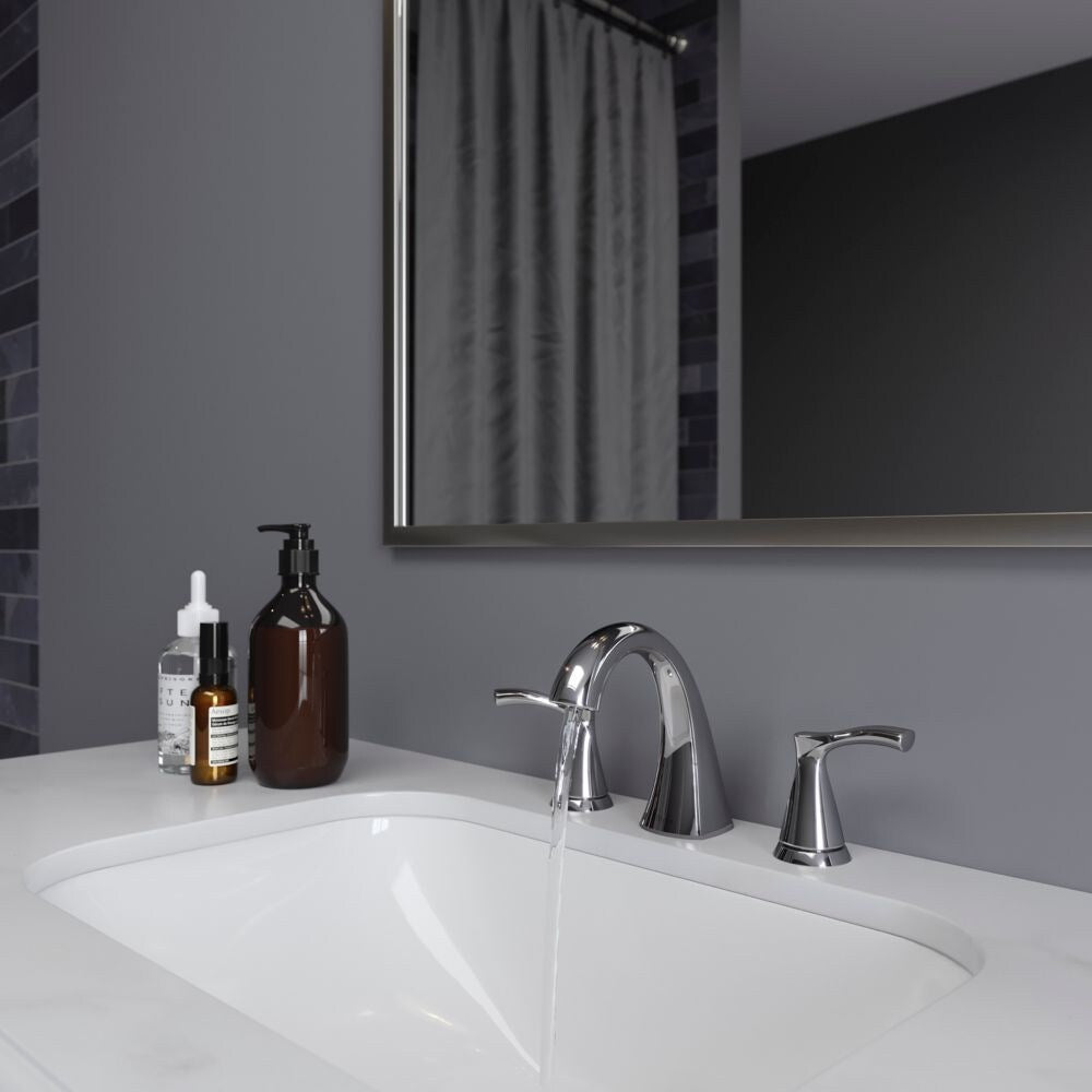 Masey 2-Handle 8-inch Widespread Polished Chrome Bathroom Sink Faucet/Tap