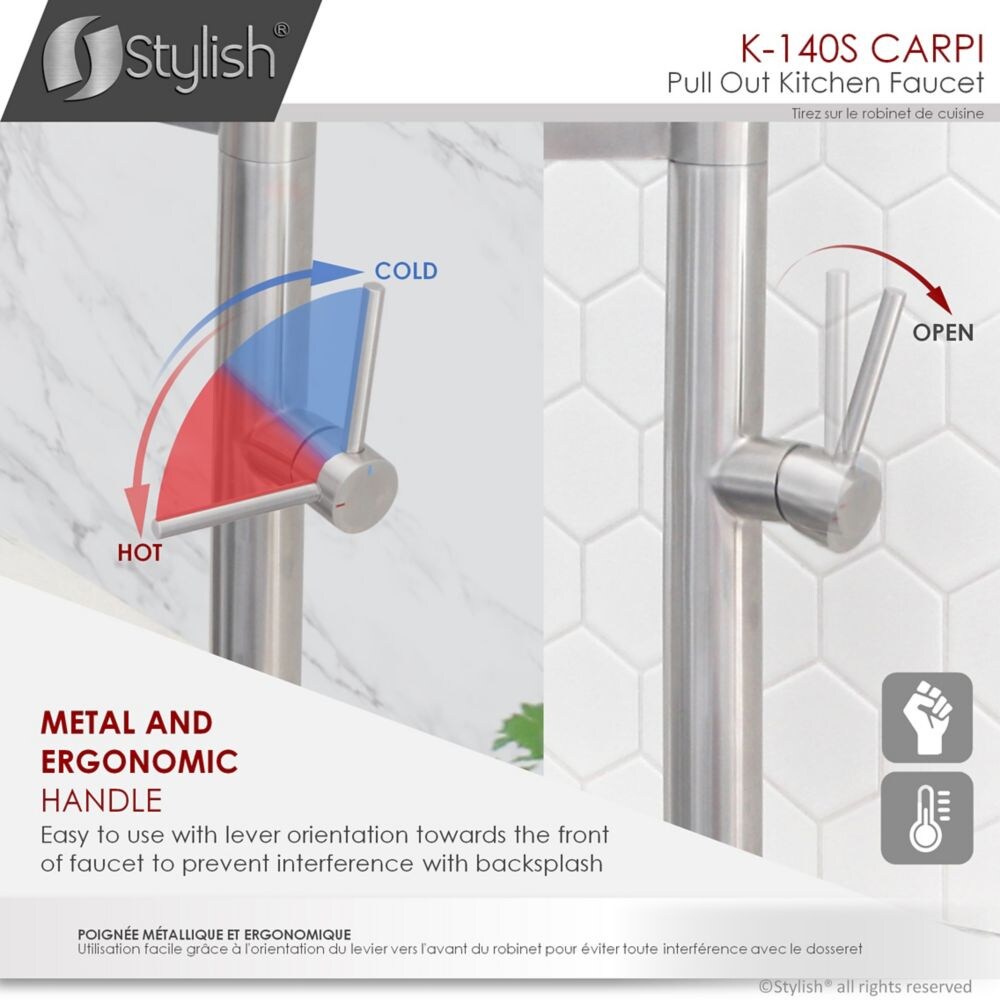 Pull Out Single Handle Stainless Steel Kitchen Faucet