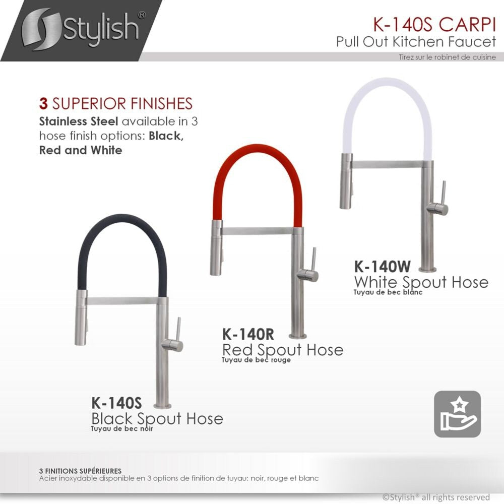 Pull Out Single Handle Stainless Steel Kitchen Faucet