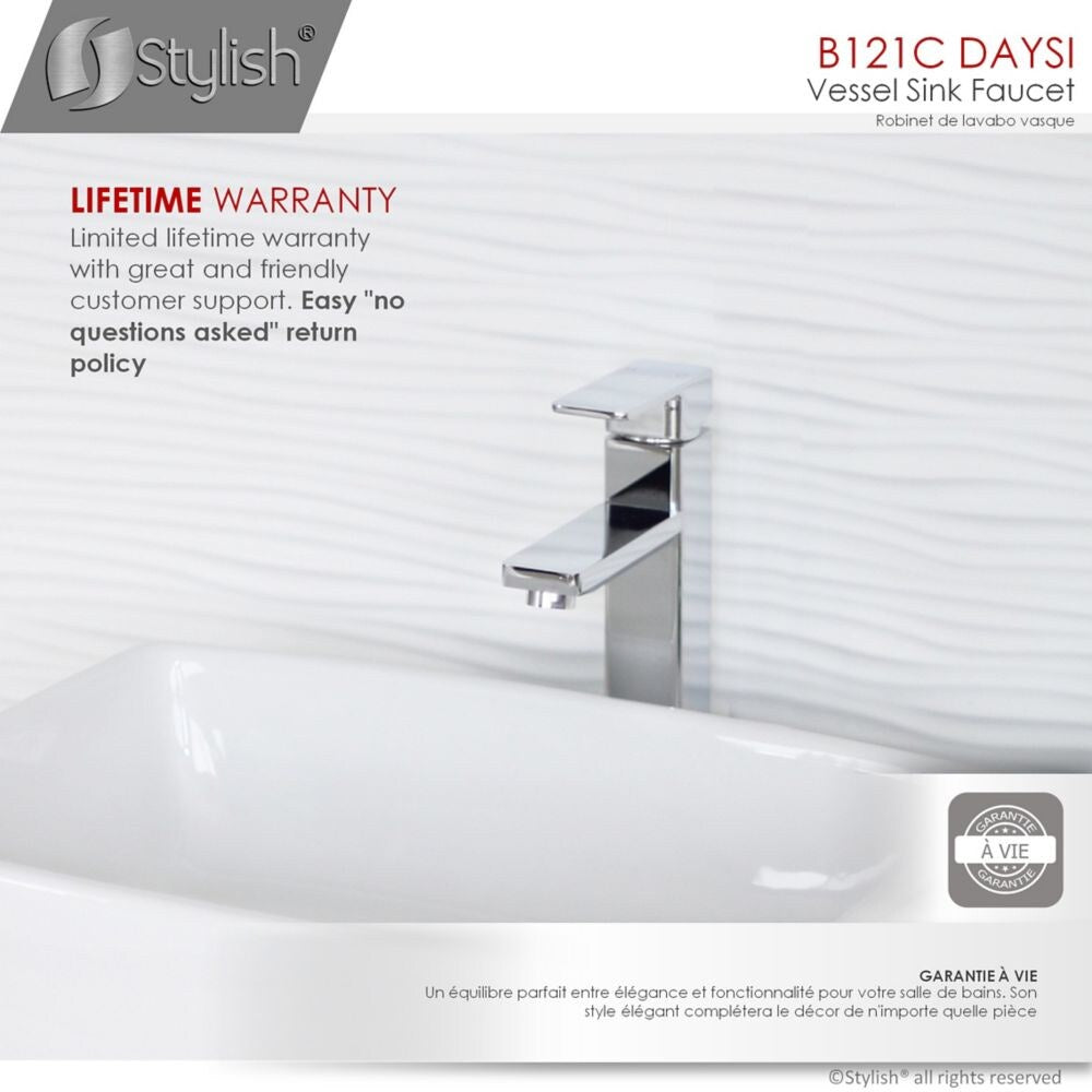 Single Hole Single-Handle Vessel Bathroom Faucet in Polished Chrome
