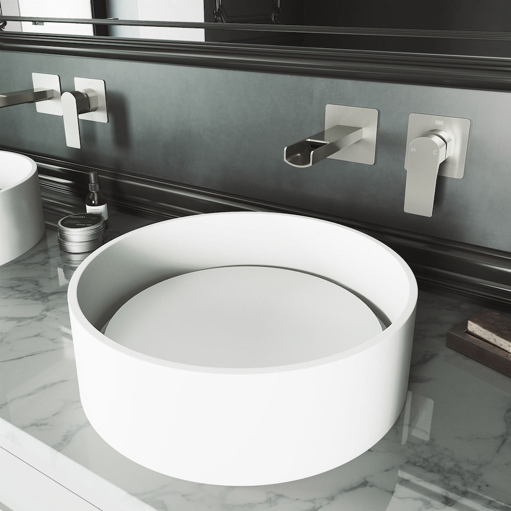 Atticus Single-Handle Wall Mount Bathroom Faucet in Brushed Nickel