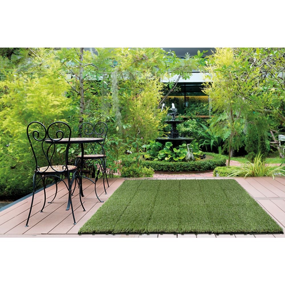 12-inch x 12-inch Artificial Turf Interlocking Tiles