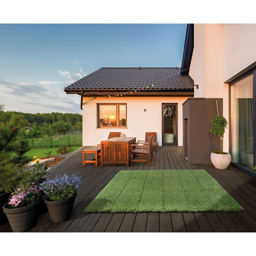 12-inch x 12-inch Artificial Turf Interlocking Tiles