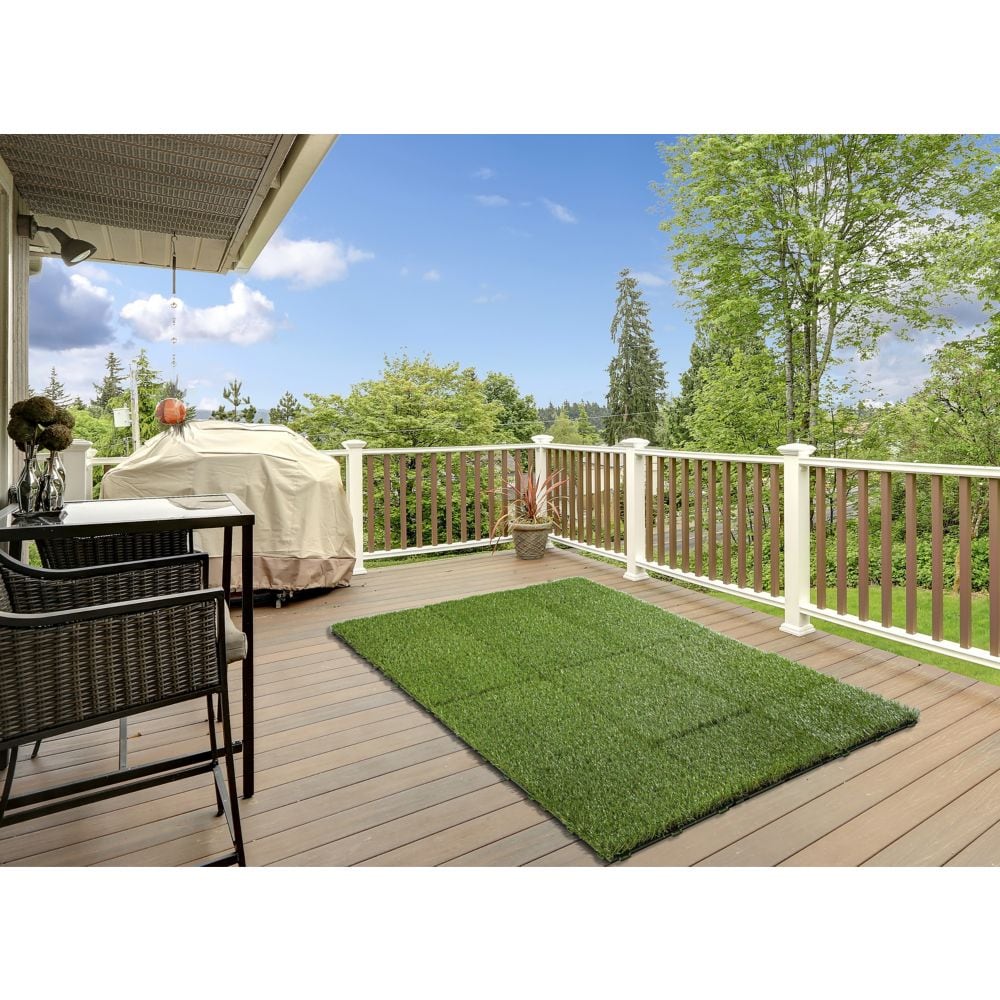 12-inch x 12-inch Artificial Turf Interlocking Tiles