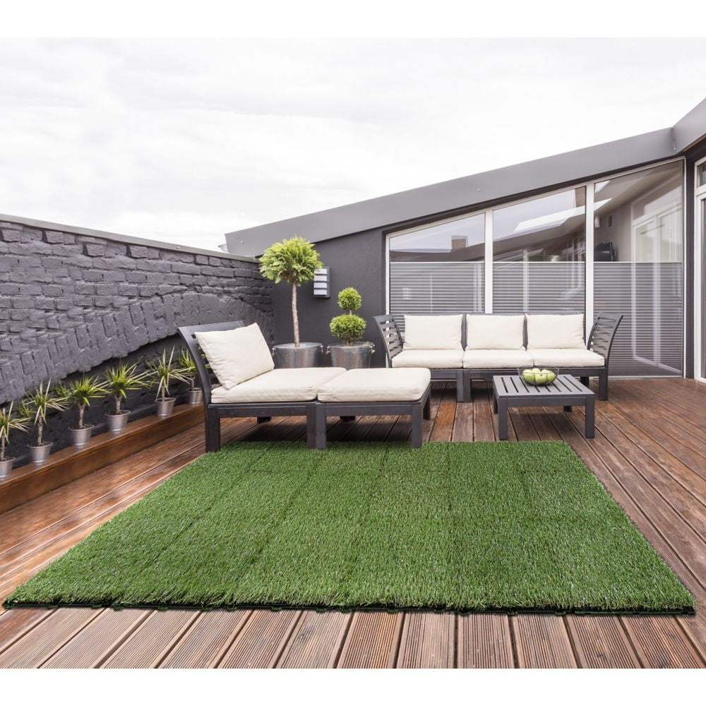 12-inch x 12-inch Artificial Turf Interlocking Tiles