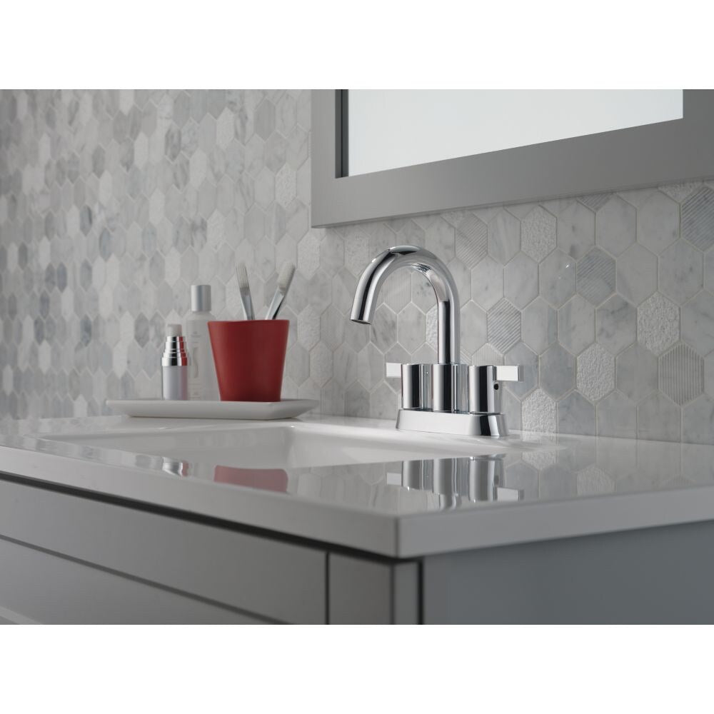 2 Handle Centerset Bathroom Sink Faucet in Chrome