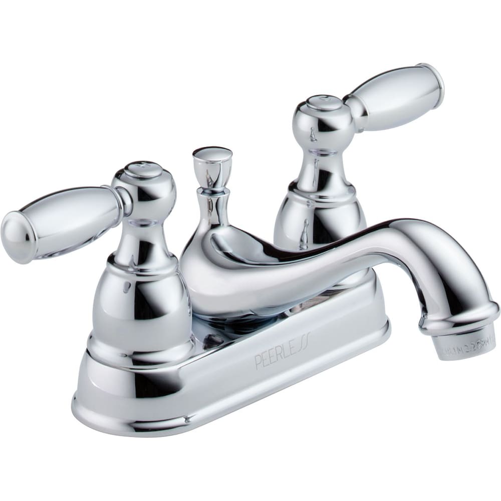 2 Handle Centerset Low Arc Bathroom Sink Faucet in Chrome