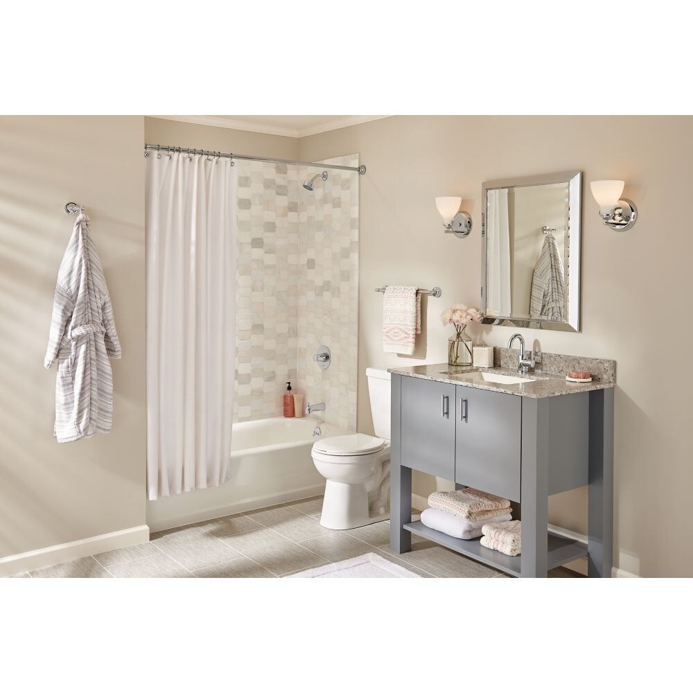 Precept Single Hole Single Handle Lever Bathroom Sink Faucet Deck Mount Standard Flow Chrome