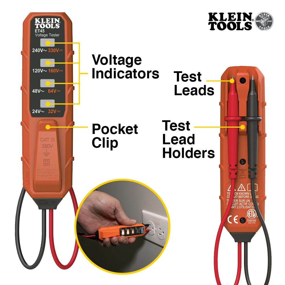 3-Piece AC/DC Voltage Tester, Non-Contact Voltage Tester and Outlet Tester Tool Set