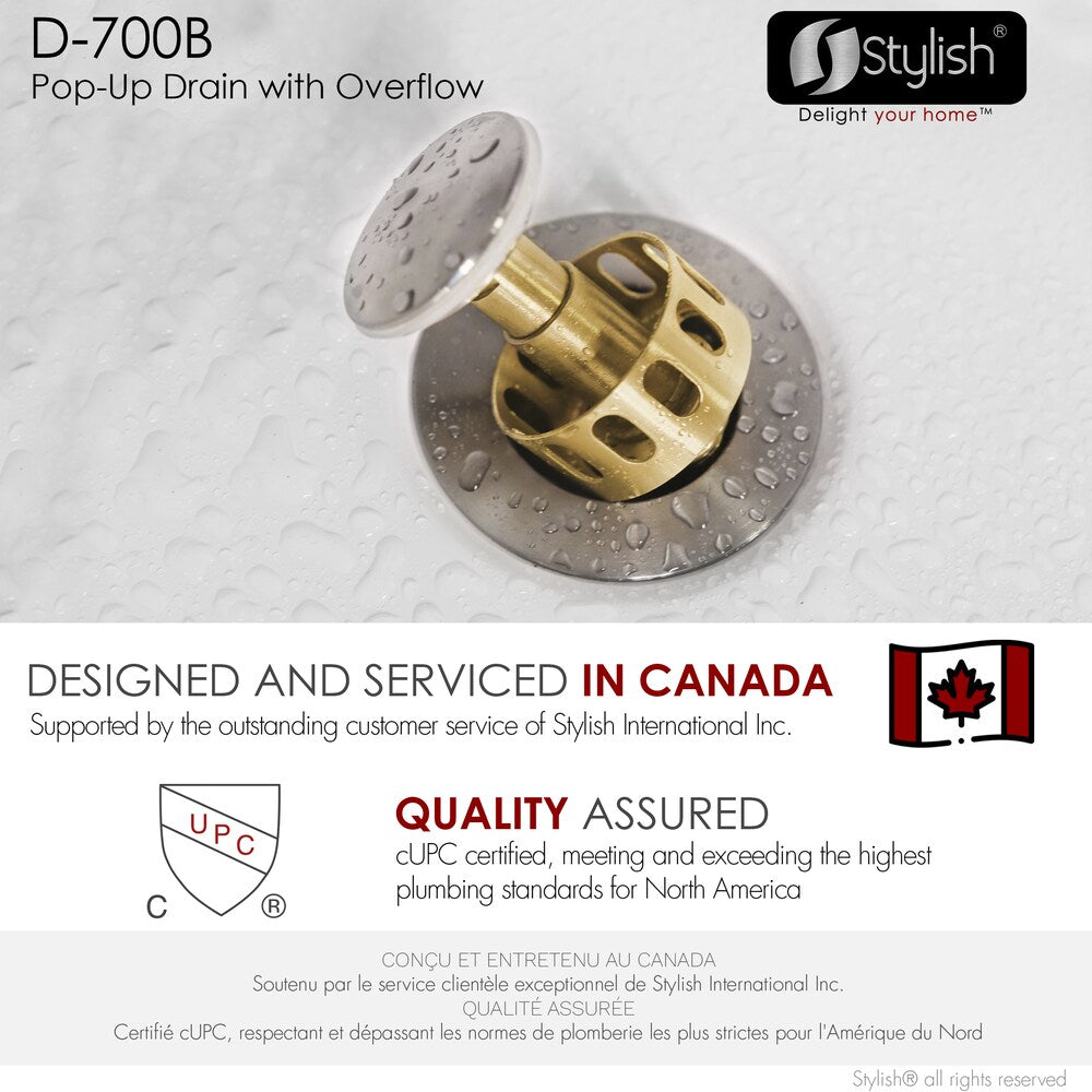 Brushed Nickel Pop-Up Bathroom Sink with Overflow