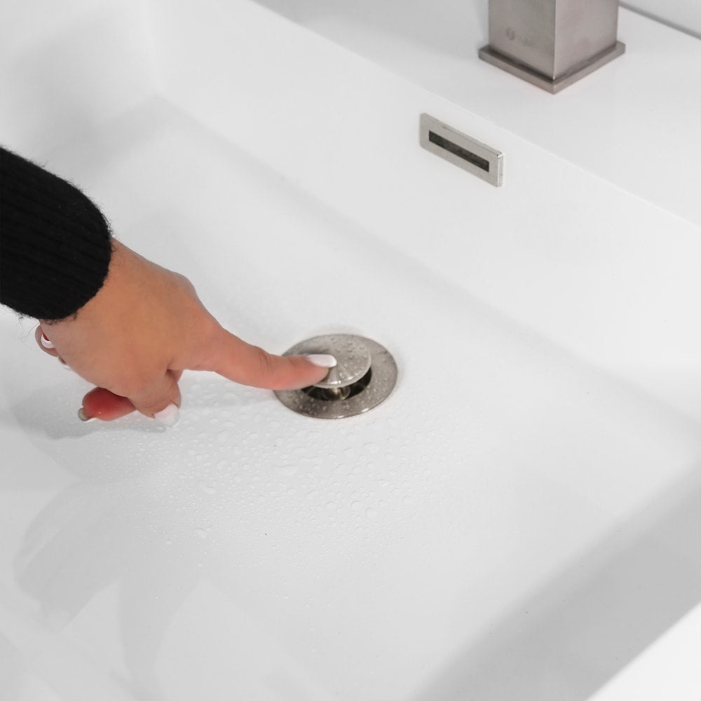 Brushed Nickel Pop-Up Bathroom Sink with Overflow