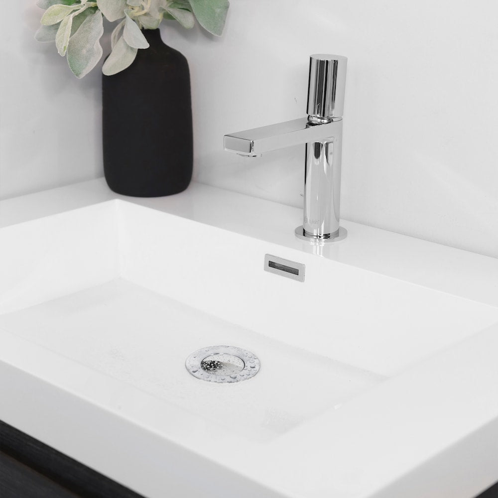 Polished Chrome Pop-Up Bathroom Sink with Overflow