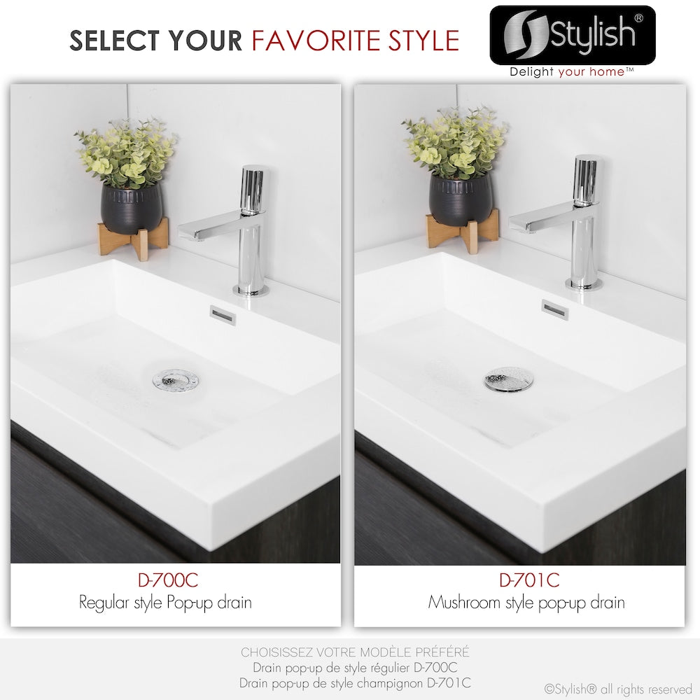 Polished Chrome Pop-Up Bathroom Sink with Overflow