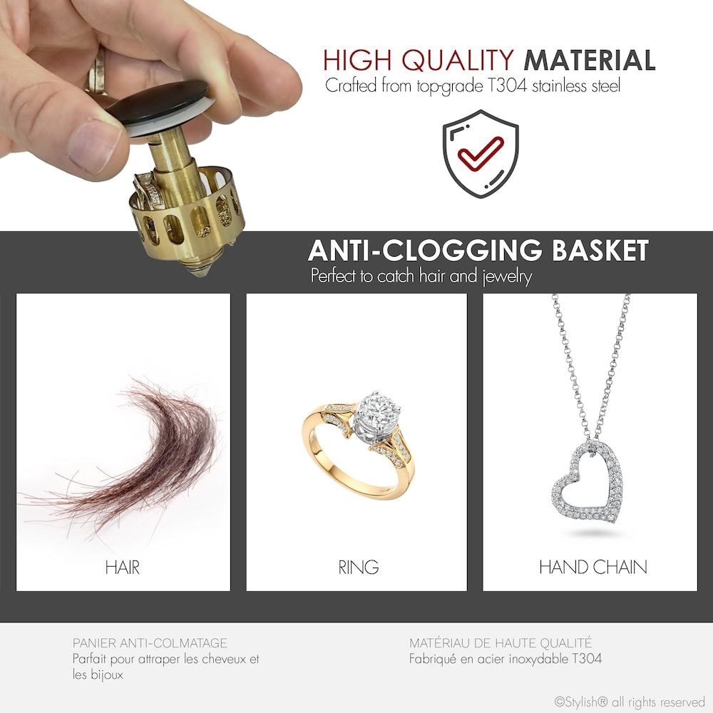 Black Matte Pop-Up Bathroom Sink with Overflow