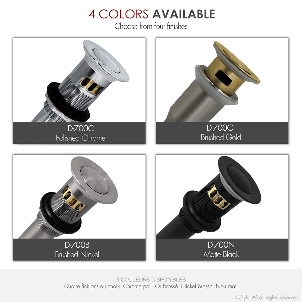 Black Matte Pop-Up Bathroom Sink with Overflow